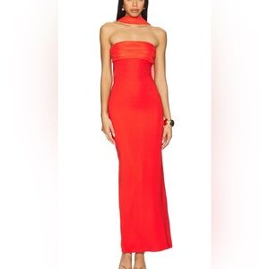 Superdown Red Strapless Bodycon Dress